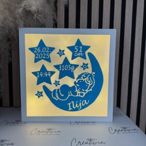 Personalisiertes Bilderrahmen mit Namen und Geburtsdaten