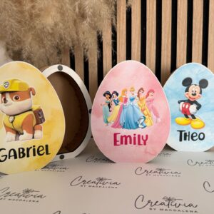Süßigkeitenbox in Ei-Form – Mit Namen & Lieblingsfigur personalisiert