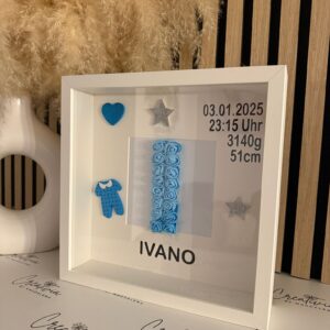 Baby-Fotorahmen mit allen Geburtsdaten