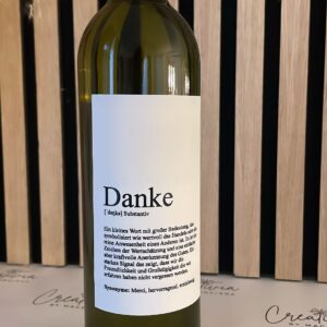 Personalisierte Weinflasche mit Widmung