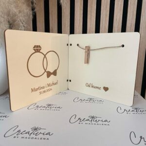 Holzkarte von der Trauzeugin – Persönliche Worte für die Braut