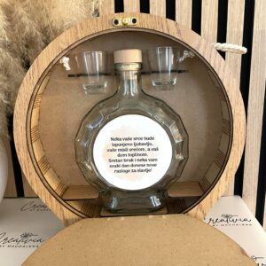 Personalisierte Holzbox für Flasche & Gläser – Mit Namen & Datum