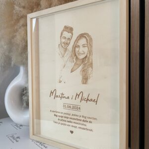 Bilderrahmen mit Foto, Namen, Datum & Widmung