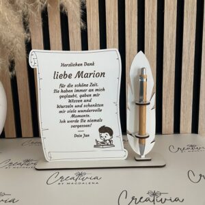 Dekorative Figur mit Widmung & Stift – Ein Geschenk fürs Herz