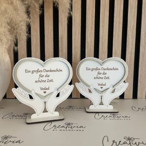 Herz-Hand-Figur mit Namen & Botschaft – Dankeschön für die Betreuung