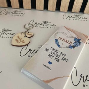 Schlüsselanhänger mit Widmung & personalisierter Schokolade